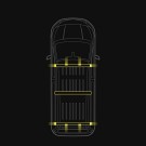 C-rack takstativ med varsellys fram og bak med endemoduler samt 2 varsellys fram og bak og ekstra stativ.VW T6/T6.1 thumbnail