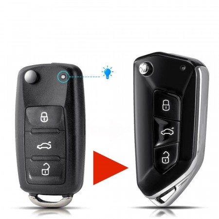 VW nøkkelskall gammel type til ny type 3 knapper
