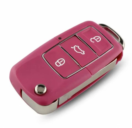 VW nøkkelskall 3 knapper Rosa