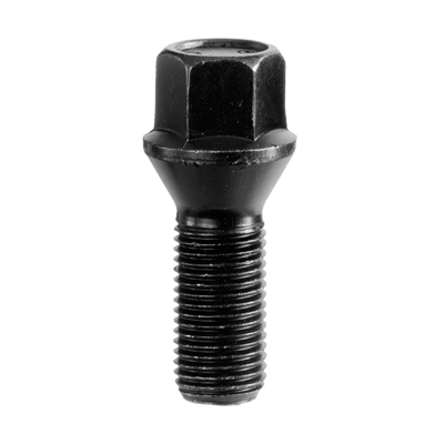 Hjulbolt Sort 14x1,5x28 60gr kon