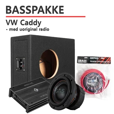Basspakke for VW Caddy 2004-2020 m/uorginal spiller